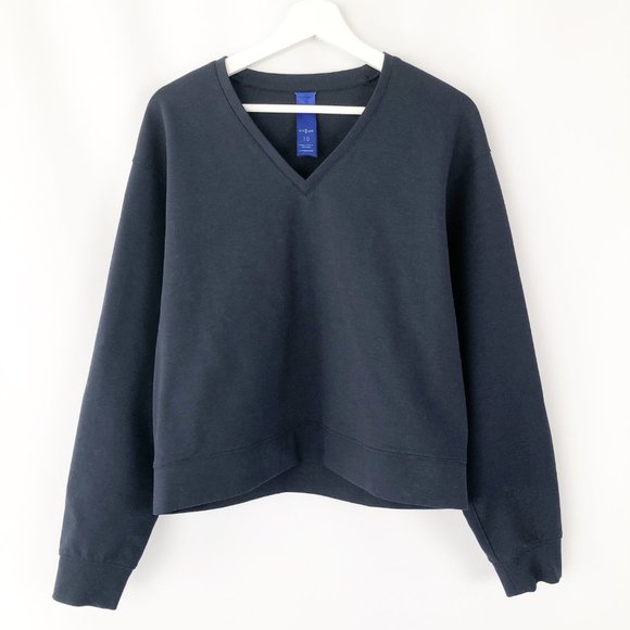 Kit and Ace Cashmere Stretch V-Neck Long Sleeve Sweater Oversized Sweatshirt 10 - Picture 4 of 9